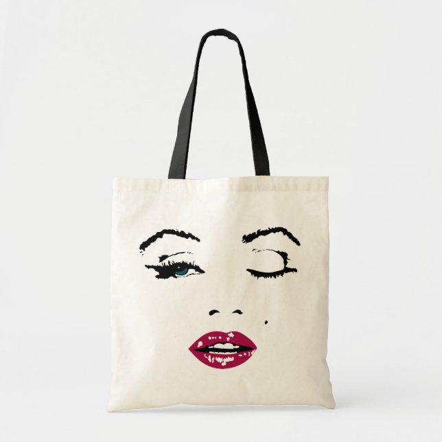 Bolso De Tela Un Wink y los labios rojos (Frente)
