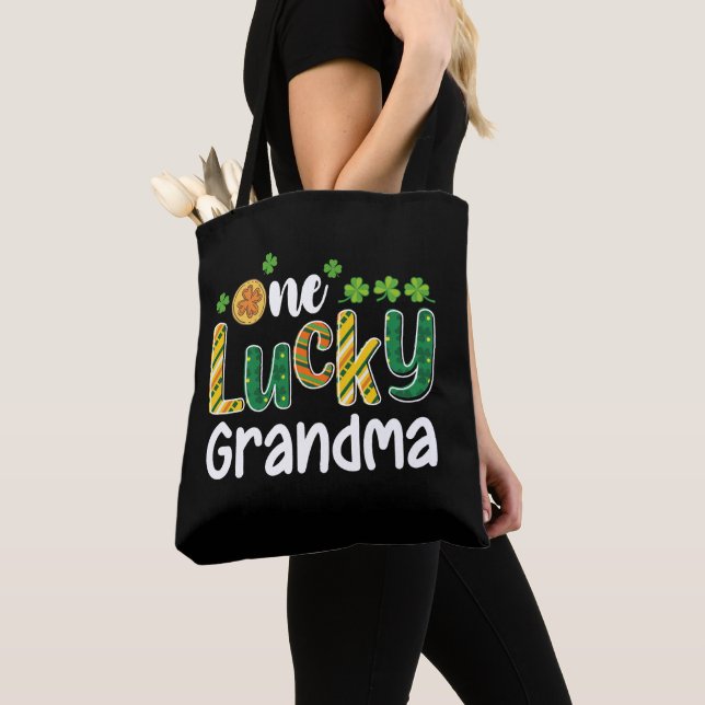 Bolso De Tela Una Abuela Afortunada Familiar Combinando Día de S (Detalle)