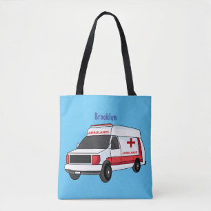 Bolso De Tela Una ambulancia roja curada van personalizado