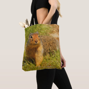 Bolso De Tela Una ardilla terrestre colombiana se acerca