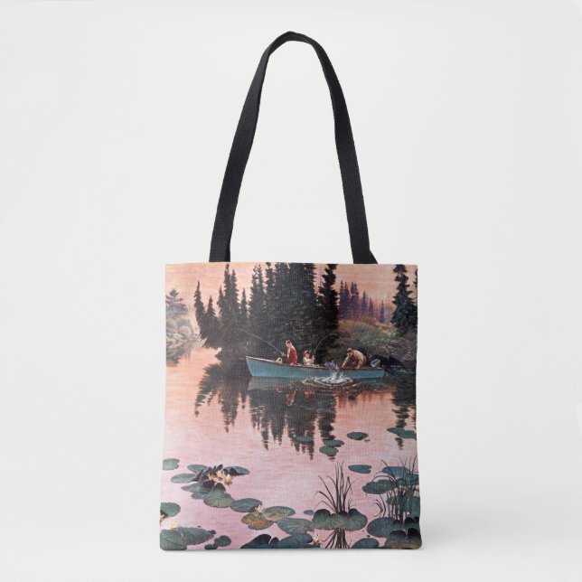 Bolso De Tela Una buena captura por John Clymer (Anverso)