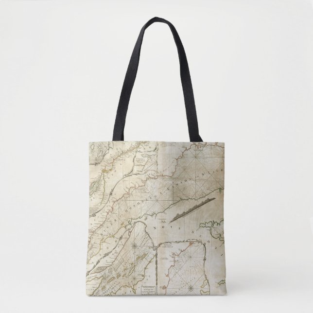 Bolso De Tela Una carta exacta del río St Lawrence (Anverso)
