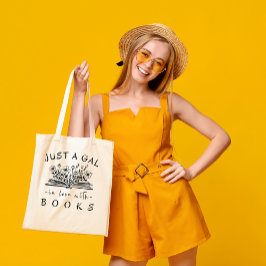 Bolso De Tela Una chica enamorada de libros de estilo cotidiano