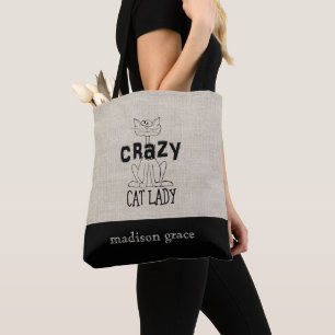 Bolso De Tela Una dama de gato loca