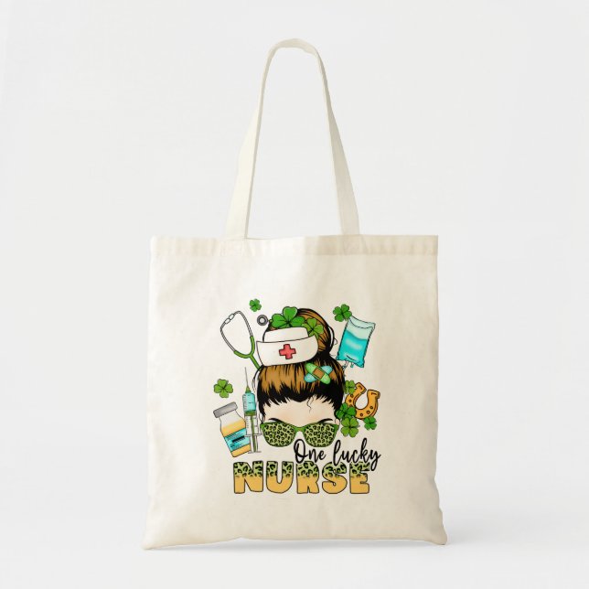 Bolso De Tela Una enfermera afortunada St. Patrick's (Frente)