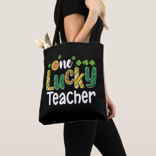 Bolso De Tela Una escuela de un maestro afortunado Día de San Pa