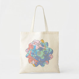 Bolso De Tela Una flor hecha de manchas de pintura