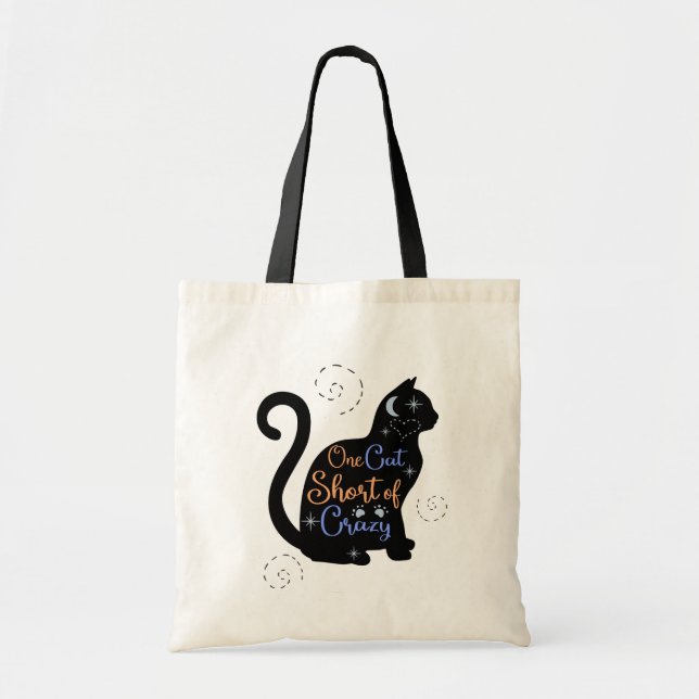 Bolso De Tela Una gatita baja y loca dama del gato (Frente)