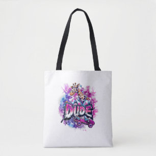 Bolso De Tela Una Girafa Con Pajamas Y Una Pista De Patinaje
