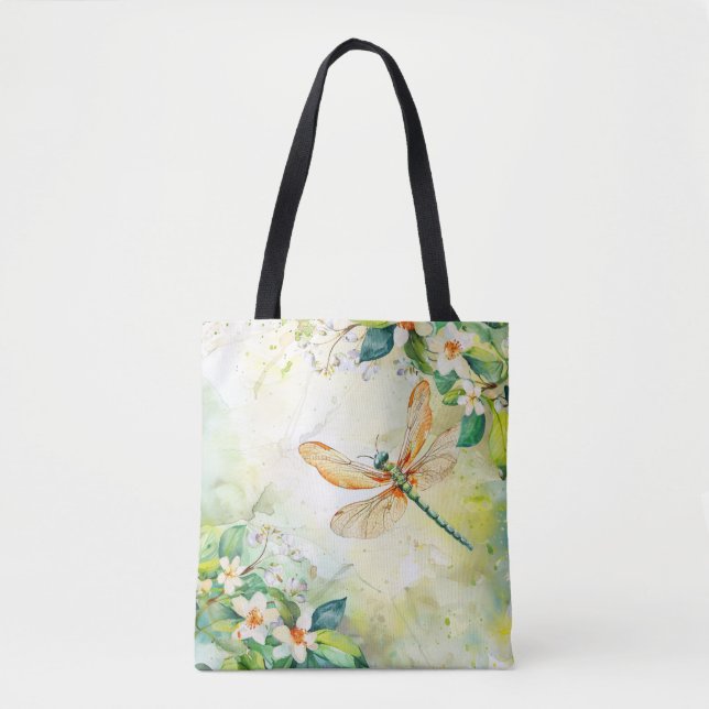 Bolso De Tela Una libélula de primavera (Anverso)