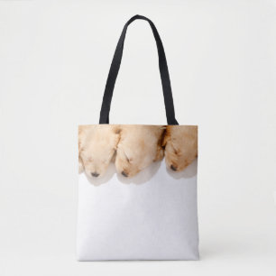 Bolso De Tela Una línea de cachorros que duermen dorados