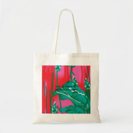 Bolso De Tela Una llamativa bufanda roja y verde con flores y pu