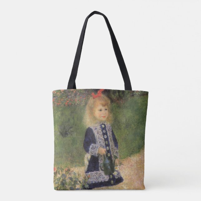 Bolso De Tela Una muchacha con regadera de Pierre Renoir (Reverso)
