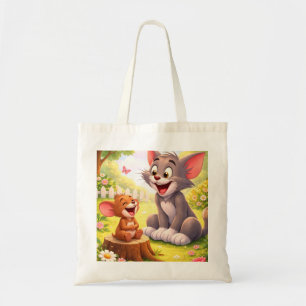 Bolso De Tela Una pausa alegre en el jardín