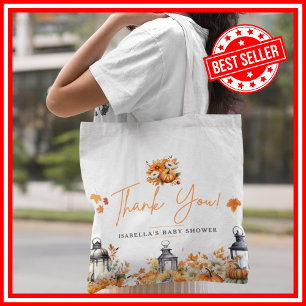 Bolso De Tela Una pequeña calabaza Otoño Floral Baby Shower