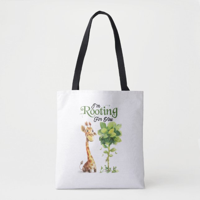 Bolso De Tela Una Pequeña Girafa Cuidada Con El Árbol, Que Te Ap (Anverso)