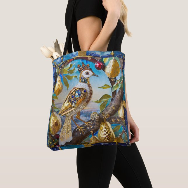 Bolso De Tela Una perdiz en un peral (Detalle)