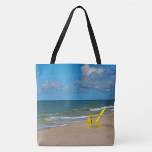 Bolso De Tela Una playa en alguna parte y silla de playa