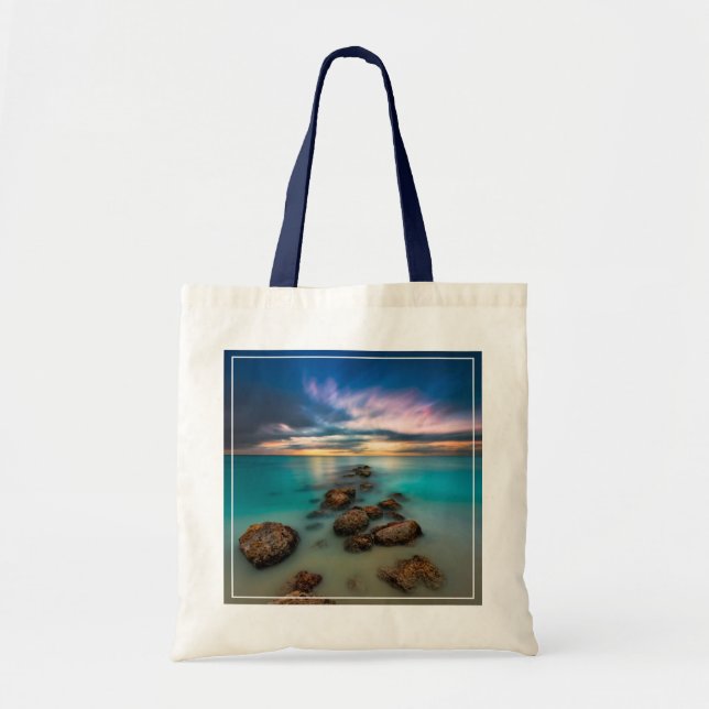 Bolso De Tela Una puesta del sol hermosa sobre turcos y Caicos (Frente)