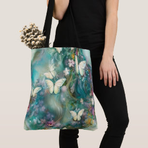 Bolso De Tela Una serie de mariposas místicas Diseño 3