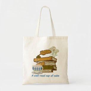 Bolso De Tela Una taza de calma bien leída