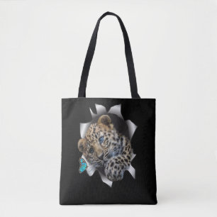 Bolso De Tela Una taza de leopardo de la vida salvaje y una bols