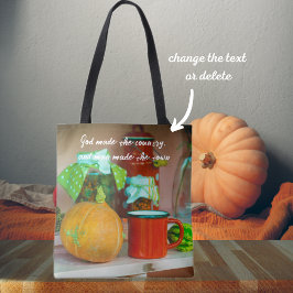 Bolso De Tela Una vida rusa con calabaza y una taza roja