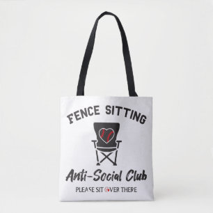 Bolso De Tela Unas vallas divertidas sentadas anti club social B