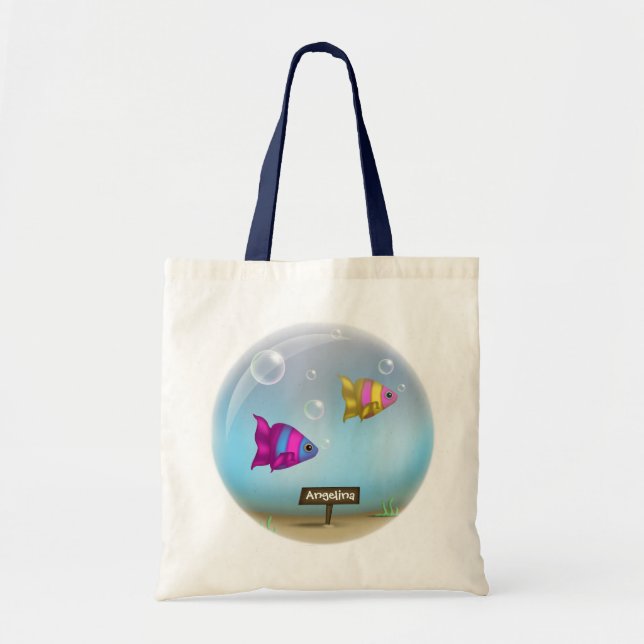 Bolso De Tela Under the Sea - Fish Bowl Design - Tote Bag (Frente)