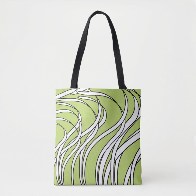 Bolso De Tela Underwater  Wave lime green (Anverso)