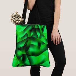 Bolso De Tela ¿Undulación verde limón y negra, con sombra?