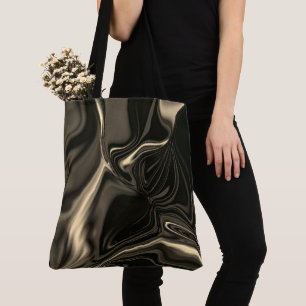 Bolso De Tela Undulaciones en bronce con fondo beige pardo