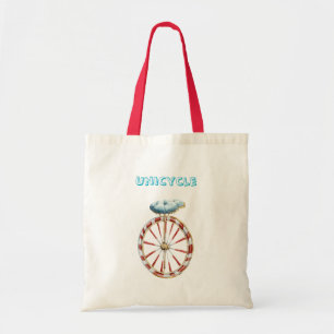 Bolso De Tela Uniciclo de rueda roja asiento azul