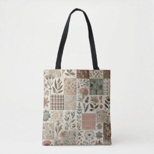 Bolso De Tela Único Atractivo Verde y Rosa de Terracota