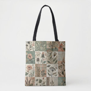 Bolso De Tela Único Atractivo Verde y Rosa de Terracota