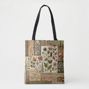 Bolso De Tela Único Atractivo Verde y Rosa de Terracota
