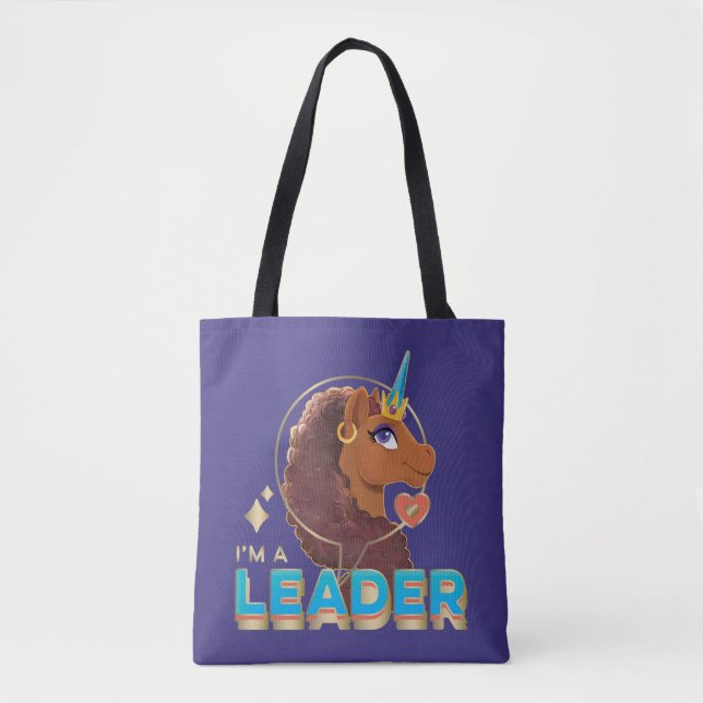Bolso De Tela Único diseño de unicornio "Soy líder" (Anverso)