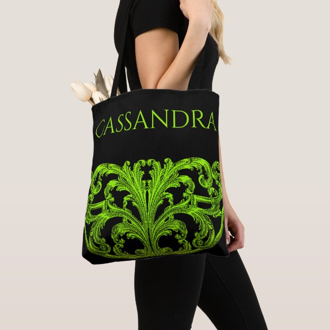 Bolso De Tela Único Swirl Ombre Green personalizado (Detalle)
