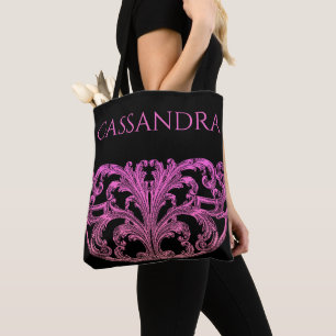 Bolso De Tela Único Swirl Ombre Rosa Personalizado