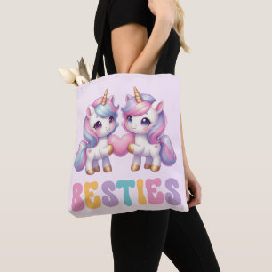 Bolso De Tela Unicorn Besties los mejores amigos para siempre