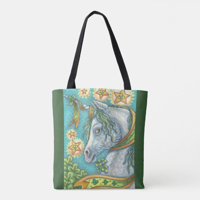 Bolso De Tela UNICORN ST IRLANDÉS. PATRICK'S DAY TOTE BAG Green (Reverso)