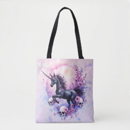 Bolso De Tela Unicornio a la luz de la luna entre rosas olvidada