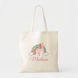 Bolso De Tela Unicornio arcoiris mágico personalizado