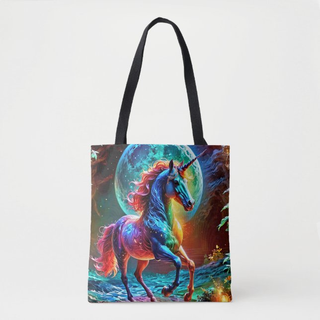 Bolso De Tela Unicornio colorido (Anverso)