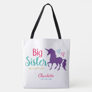 Bolso De Tela Unicornio colorido Personalzied de la hermana