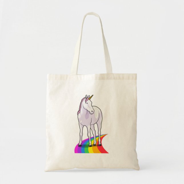 Bolso De Tela Unicornio con arcoiris (Frente)
