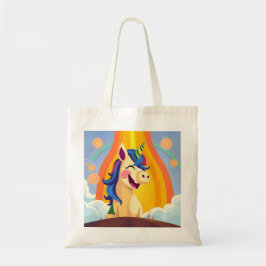 Bolso De Tela Unicornio con cascada colorida