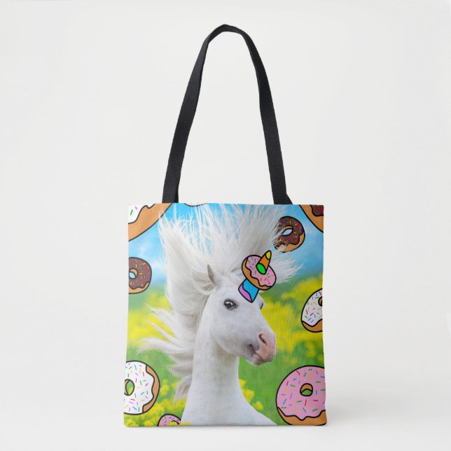 Bolso De Tela Unicornio con donuts (Anverso)