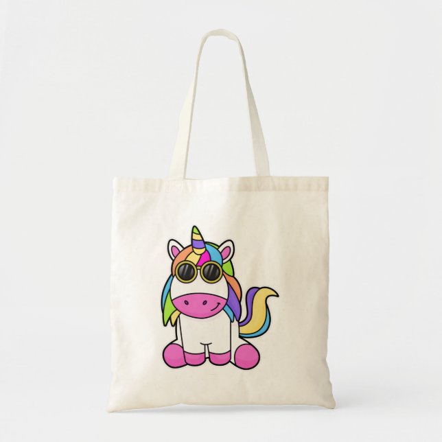 Bolso De Tela Unicornio con gafas de sol (Frente)