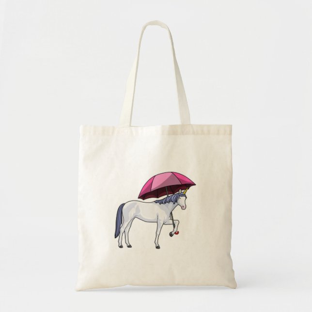 Bolso De Tela Unicornio con paraguas (Frente)